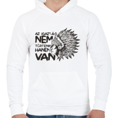 PRINTFASHION Az igazság - Hopi indián - Férfi kapucnis pulóver - Fehér