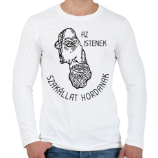 PRINTFASHION Az istenek szakállat hordanak - Férfi hosszú ujjú póló - Fehér