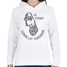 PRINTFASHION Az istenek szakállat hordanak - Női kapucnis pulóver - Fehér