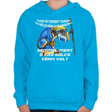 PRINTFASHION Az okos férfi - Gyerek kapucnis pulóver - Azúrkék