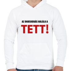 PRINTFASHION AZ OKOSKODÁS HALÁLA - Férfi kapucnis pulóver - Fehér