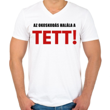 PRINTFASHION AZ OKOSKODÁS HALÁLA - Férfi V-nyakú póló - Fehér férfi póló