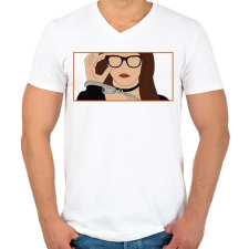 PRINTFASHION Az örökösnő álarca mögött - Anna - Férfi V-nyakú póló - Fehér férfi póló