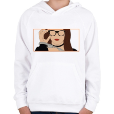 PRINTFASHION Az örökösnő álarca mögött - Anna - Gyerek kapucnis pulóver - Fehér