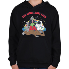 PRINTFASHION Az összeesküvés klub - Gyerek kapucnis pulóver - Fekete gyerek pulóver, kardigán