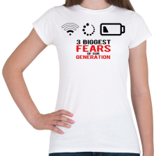 PRINTFASHION Az új generáció legnagyobb félelmei - Női póló - Fehér női póló