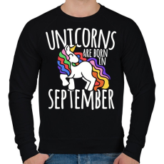 PRINTFASHION Az unikornisok szeptemberben születtek - Férfi pulóver - Fekete