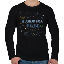 PRINTFASHION Az univerzum közepe - Férfi hosszú ujjú póló - Fekete férfi póló