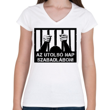 PRINTFASHION AZ utolsó nap! - Női V-nyakú póló - Fehér női póló