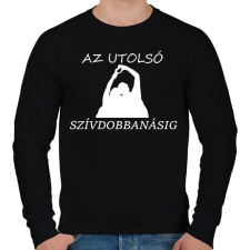 PRINTFASHION AZ UTOLSÓ SZÍVDOBBANÁSIG - Férfi pulóver - Fekete férfi pulóver, kardigán