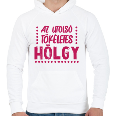 PRINTFASHION Az utolsó tökéletes hölgy - Férfi kapucnis pulóver - Fehér