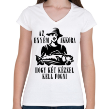 PRINTFASHION AZENYEMAKKORA - Női V-nyakú póló - Fehér női póló