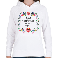 PRINTFASHION Azért a lófasznak is van... - Női kapucnis pulóver - Fehér női pulóver, kardigán