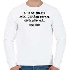 PRINTFASHION Azok az emberek - Férfi pulóver - Fehér férfi pulóver, kardigán