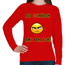 PRINTFASHION AZT CSINÁLOK AMIT AKAROK - Női pulóver - Piros női pulóver, kardigán