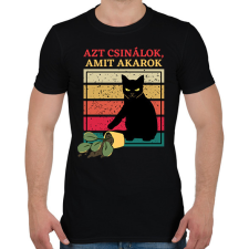 PRINTFASHION Azt csinálok, amit akarok - Vicces macskás minta - Férfi póló - Fekete férfi póló