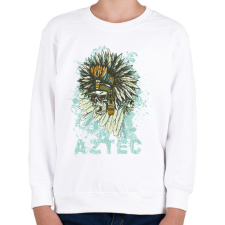 PRINTFASHION Azték Koponya minta - Gyerek pulóver - Fehér gyerek pulóver, kardigán