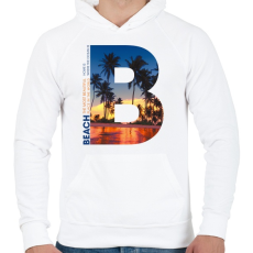 PRINTFASHION B BEACH - Férfi kapucnis pulóver - Fehér