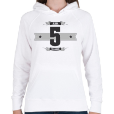 PRINTFASHION b-day-05-dark-lightgrey - Női kapucnis pulóver - Fehér női pulóver, kardigán