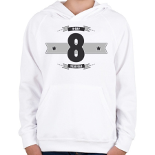 PRINTFASHION b-day-08-dark-lightgrey - Gyerek kapucnis pulóver - Fehér gyerek pulóver, kardigán