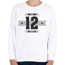 PRINTFASHION b-day-12-dark-lightgrey - Gyerek pulóver - Fehér gyerek pulóver, kardigán