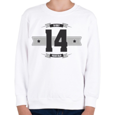 PRINTFASHION b-day-14-dark-lightgrey - Gyerek pulóver - Fehér