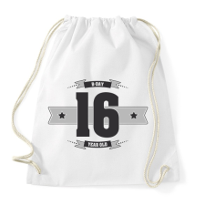 PRINTFASHION b-day-16-dark-lightgrey - Sportzsák, Tornazsák - Fehér tornazsák