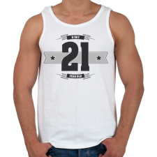 PRINTFASHION b-day-21-dark-lightgrey - Férfi atléta - Fehér atléta, trikó