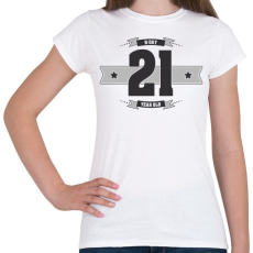 PRINTFASHION b-day-21-dark-lightgrey - Női póló - Fehér