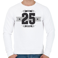PRINTFASHION b-day-25-dark-lightgrey - Férfi pulóver - Fehér