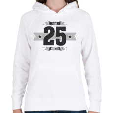 PRINTFASHION b-day-25-dark-lightgrey - Női kapucnis pulóver - Fehér