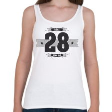 PRINTFASHION b-day-28-dark-lightgrey - Női atléta - Fehér női trikó