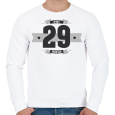 PRINTFASHION b-day-29-dark-lightgrey - Férfi pulóver - Fehér