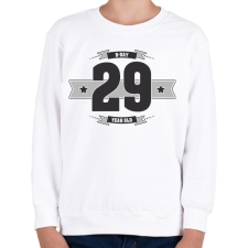 PRINTFASHION b-day-29-dark-lightgrey - Gyerek pulóver - Fehér gyerek pulóver, kardigán