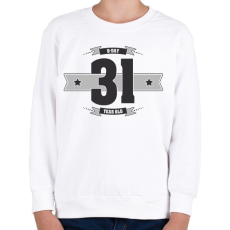 PRINTFASHION b-day-31-dark-lightgrey - Gyerek pulóver - Fehér