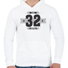 PRINTFASHION b-day-32-dark-lightgrey - Férfi kapucnis pulóver - Fehér