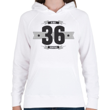 PRINTFASHION b-day-36-dark-lightgrey - Női kapucnis pulóver - Fehér női pulóver, kardigán