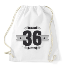 PRINTFASHION b-day-36-dark-lightgrey - Sportzsák, Tornazsák - Fehér tornazsák