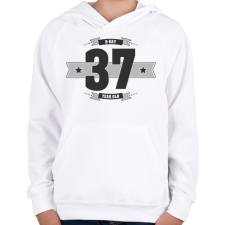 PRINTFASHION b-day-37-dark-lightgrey - Gyerek kapucnis pulóver - Fehér gyerek pulóver, kardigán