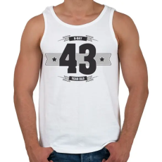PRINTFASHION b-day-43-dark-lightgrey - Férfi atléta - Fehér