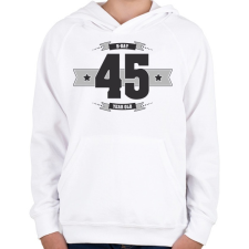 PRINTFASHION b-day-45-dark-lightgrey - Gyerek kapucnis pulóver - Fehér gyerek pulóver, kardigán