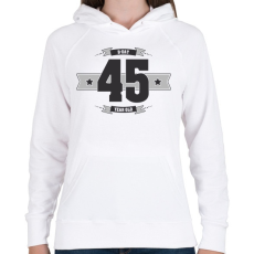 PRINTFASHION b-day-45-dark-lightgrey - Női kapucnis pulóver - Fehér