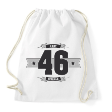 PRINTFASHION b-day-46-dark-lightgrey - Sportzsák, Tornazsák - Fehér tornazsák