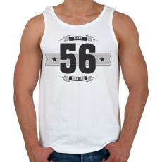 PRINTFASHION b-day-56-dark-lightgrey - Férfi atléta - Fehér