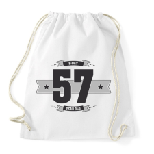 PRINTFASHION b-day-57-dark-lightgrey - Sportzsák, Tornazsák - Fehér tornazsák