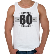 PRINTFASHION b-day-60-dark-lightgrey - Férfi atléta - Fehér