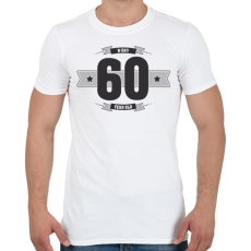 PRINTFASHION b-day-60-dark-lightgrey - Férfi póló - Fehér