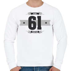 PRINTFASHION b-day-61-dark-lightgrey - Férfi pulóver - Fehér