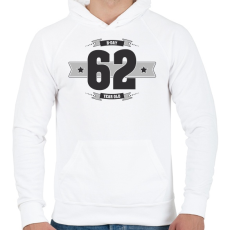 PRINTFASHION b-day-62-dark-lightgrey - Férfi kapucnis pulóver - Fehér