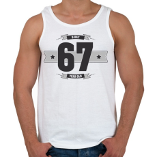 PRINTFASHION b-day-67-dark-lightgrey - Férfi atléta - Fehér